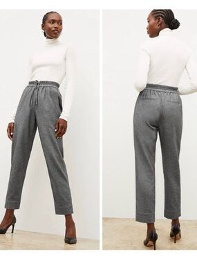 MM Lafleur Shane Women’s Gray Twill Cotton Drawstring Zip Cropped Pants Size 6